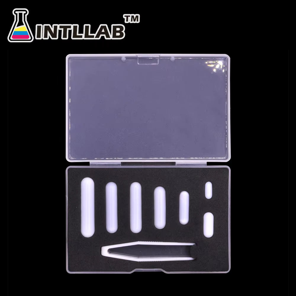 INTLLAB 7pcs Stir Bars - PTFE Magnetic Mixer Parts for Scientific Experiments