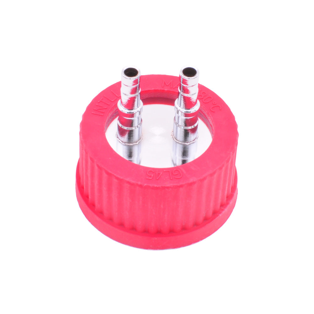 INTLLAB GL 45-M2 PP Screw Caps with Seals - Pink Solid Top Lids for Lab Reagent Bottles