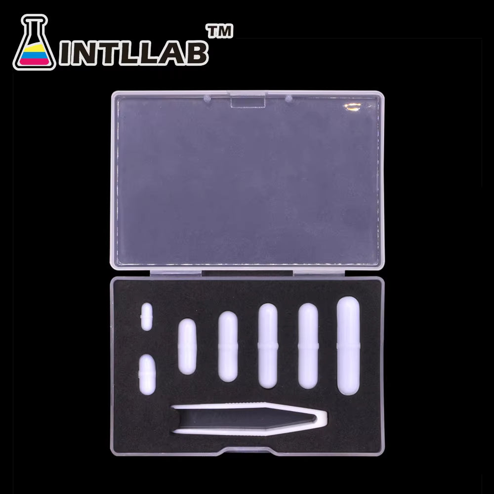 INTLLAB 7pcs Stir Bars - PTFE Magnetic Mixer Parts for Scientific Experiments