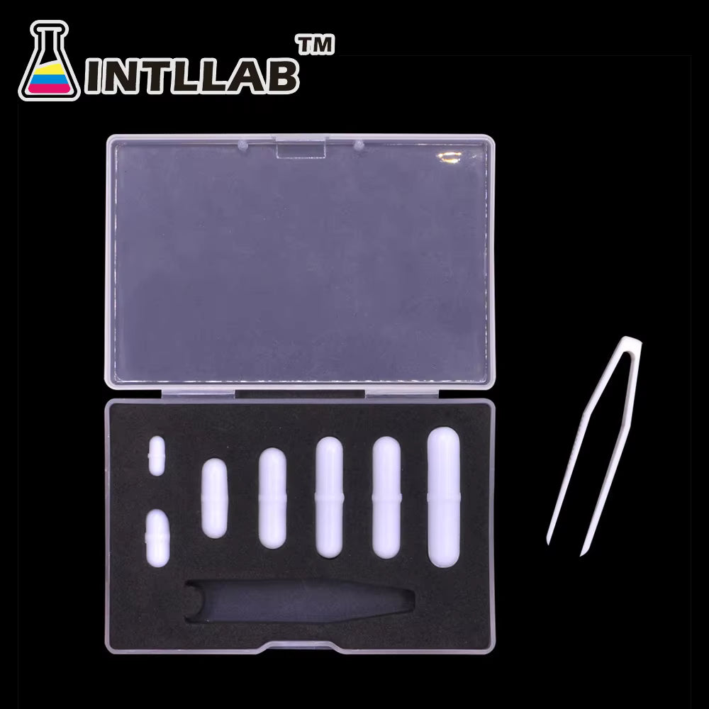 INTLLAB 7pcs Stir Bars - PTFE Magnetic Mixer Parts for Scientific Experiments